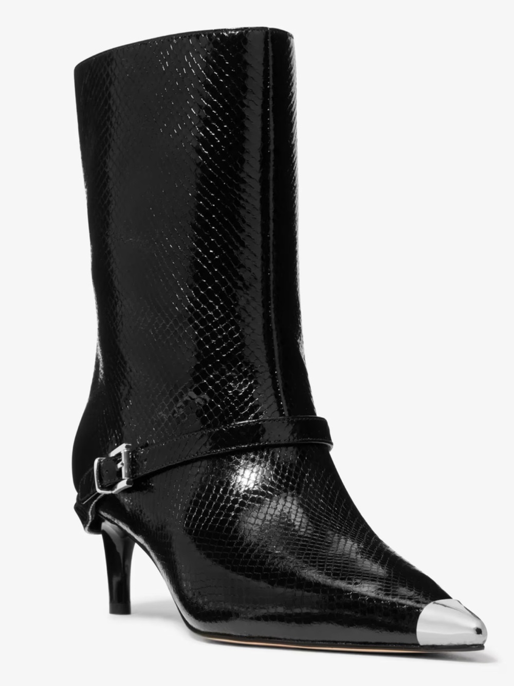 🖤 MICHAEL KORS Kasia Snake Embossed Leather Buckle Boot 🖤 NWT 🖤